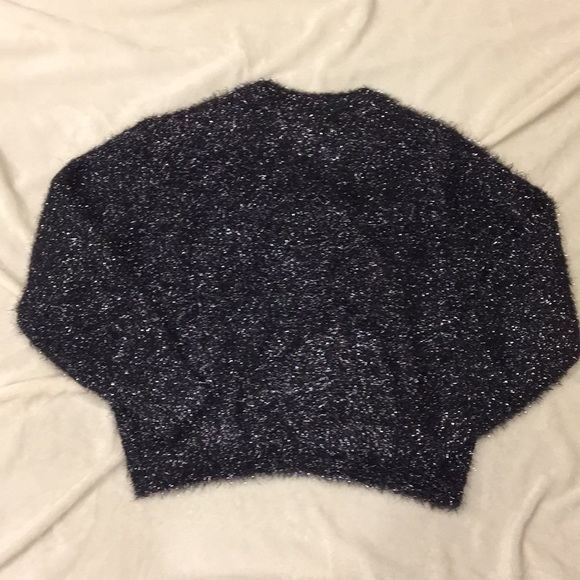 H&M black with metallic silver black sweater-XS - Picture 2 of 6